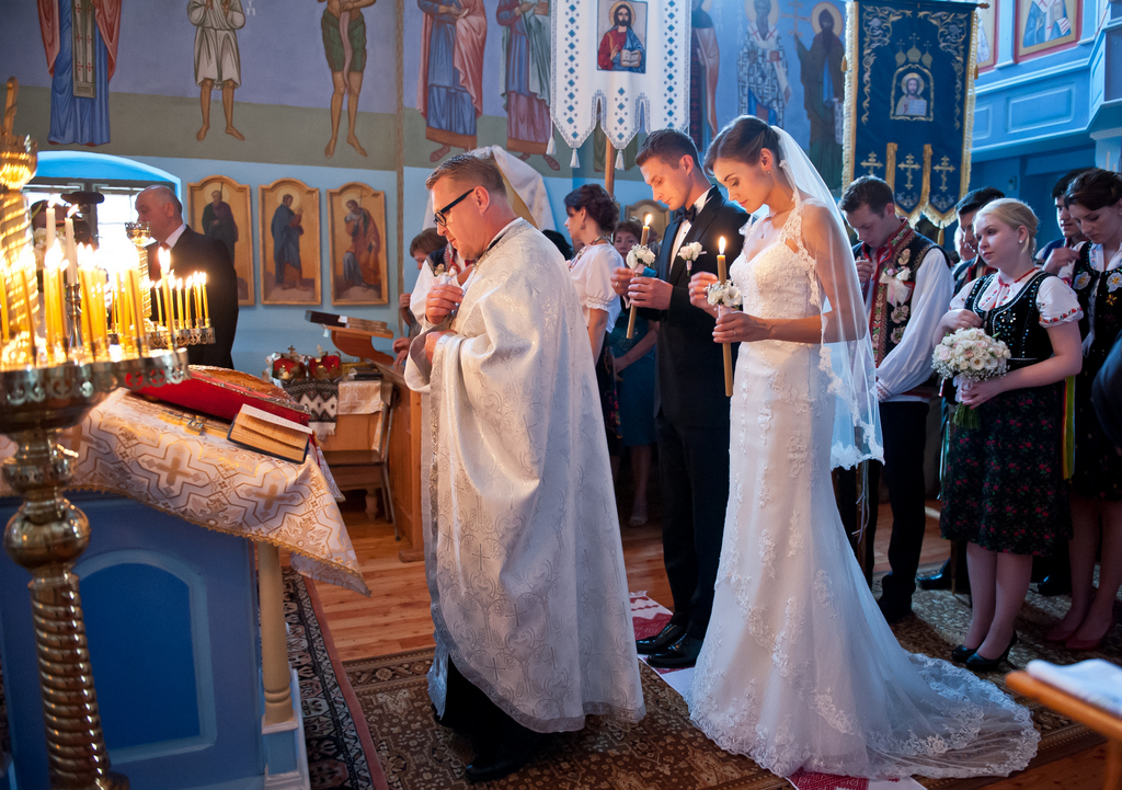 ślub w cerkwii, slub prawosławny, ślub łemkowski, wesele łemkowskie